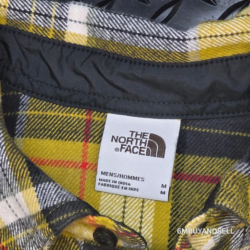 The‎ North Face Arroyo Flannel Shirt Mens Medium Yellow Plaid NF0A4QPJ F22
